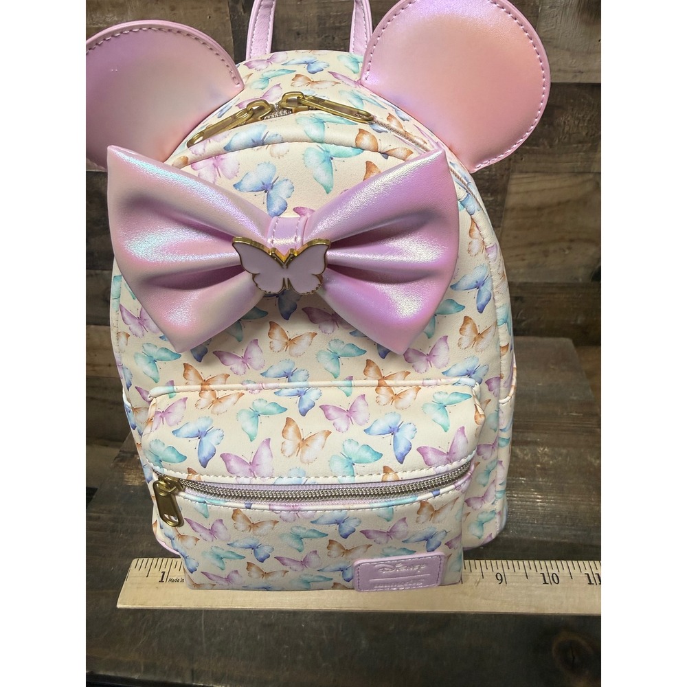 Loungefly Disney Minnie Mouse Butterfly Figural Ears Mini Backpack Pink 33414381 - Picture 3 of 11